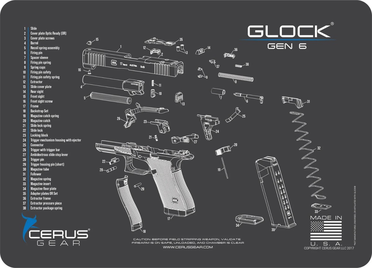 For Glock GEN 6 Armorers Bench Cleaning Mat Cerus Gear | eBay