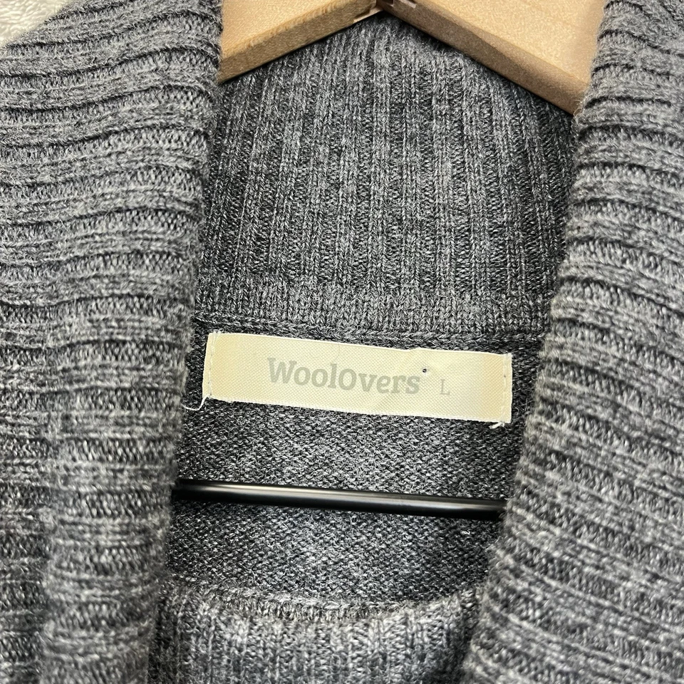 Suéter Woolovers Para Hombre Talla L Gris Cuello Tortuga Lana Merino Cachemira Foto 3 de 4