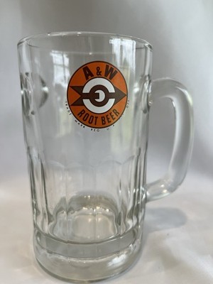 Vintage 1960s A&W Root Beer Mug Arrow Bullseye Target Mug, 6'' Orange & Brown