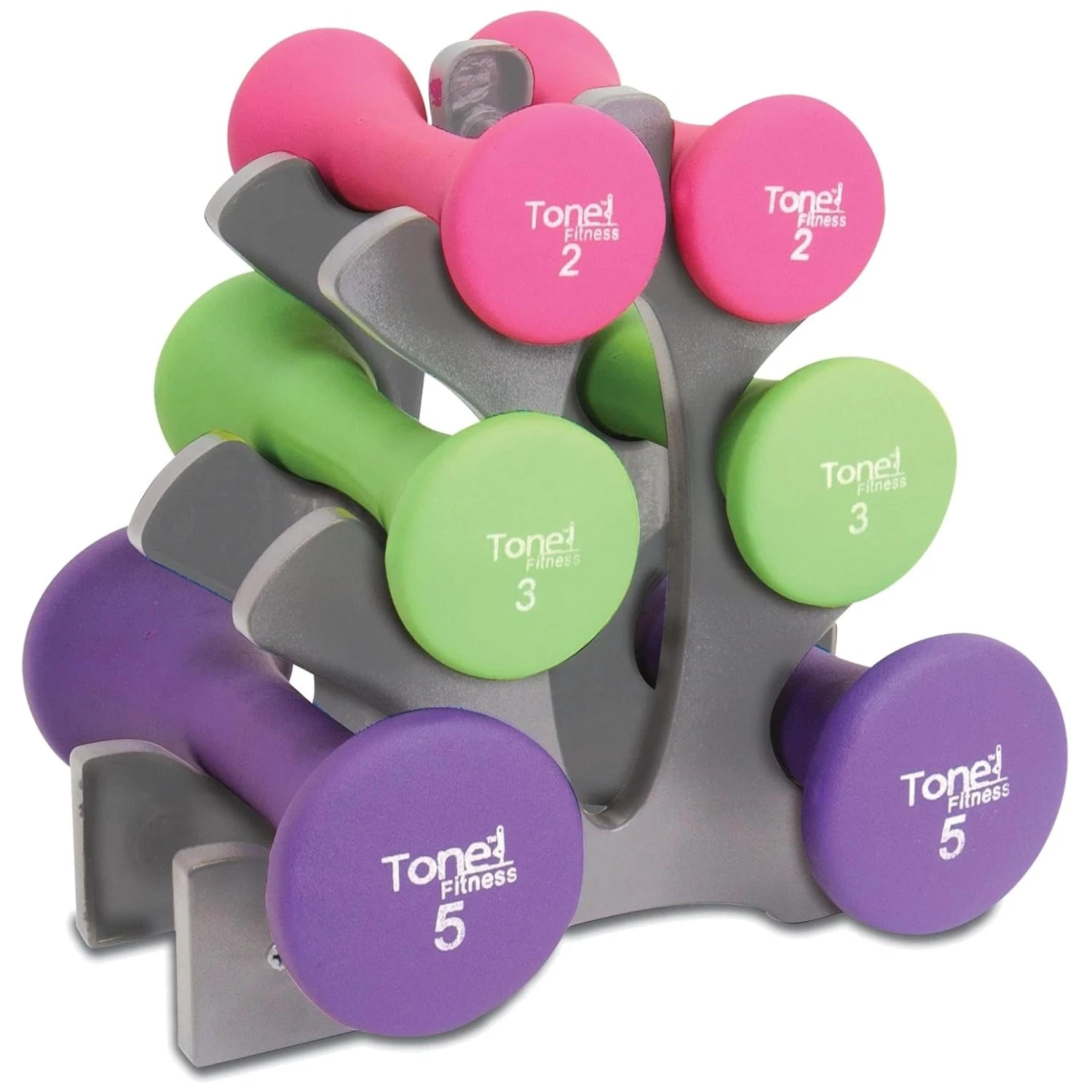Tone Fitness Hourglass Dumbbells with Neoprene Grip