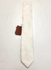 NEW $125 Altea Men's Neck Tie 100% SILK Ivory Textured Dot HAND STITCHED Italy