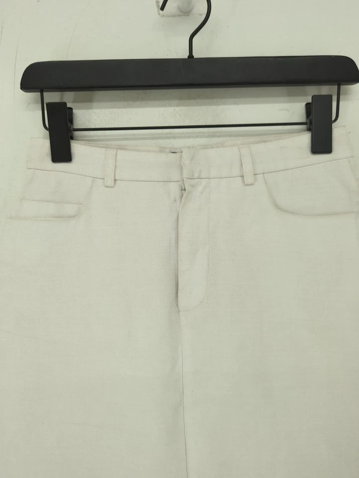 A.P.C. Mujer Falda Midi UK 8 Blanco Algodón con Lino Midi Recta y Lápiz Foto 3 de 4