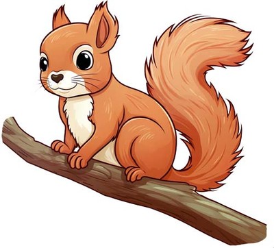 Buntes niedliches Eichhörnchen Wandbild Schlafzimmer Kinderzimmer Van Vinyl Aufkleber Abziehbild 6 Größen