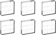 1.2"X1.2" Acrylic Stamp Block, 6Pcs Clear Stamping Block with Grid Lines Decorat