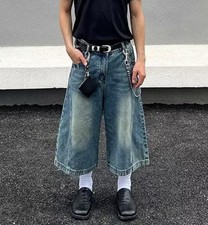 Men's Denim Blue Jeans Straight Leg Straight Wide Leg Summer Breathable Shorts