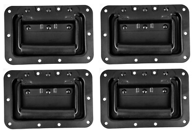 4x Klappgriff Einbauschale 154 x 101 mm schwarz Case Kistengriffe Tragegriff ADM