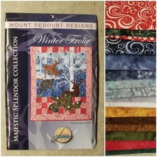 WINTER FROLIC Quilt Kit Project w/Deers 21x 26" Majestic Splendor Collection