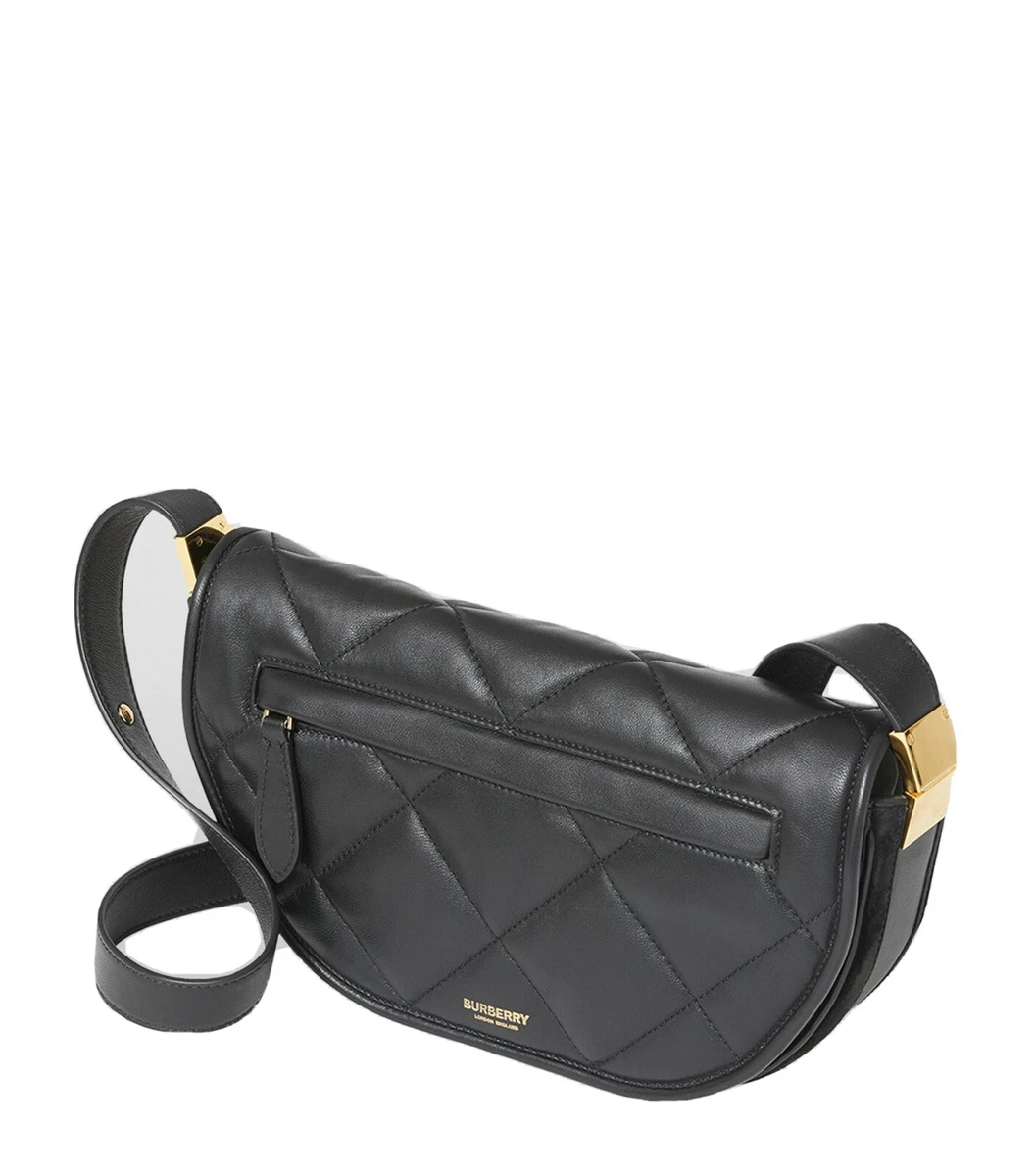 Burberry Olympia Medium Quilted Leather Shoulder Bag Women s Black