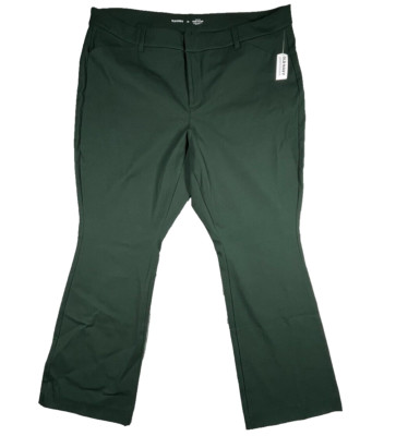 Old Navy Pants Women's 22 High Rise Pixie Flare Secret Smooth Pockets Dark Green