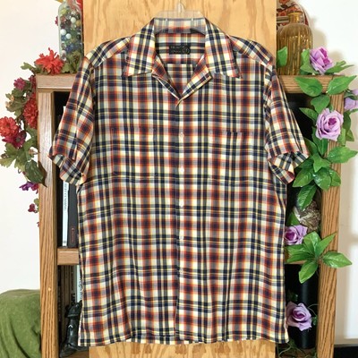Vintage JCPenney Plaid Button Up Short 