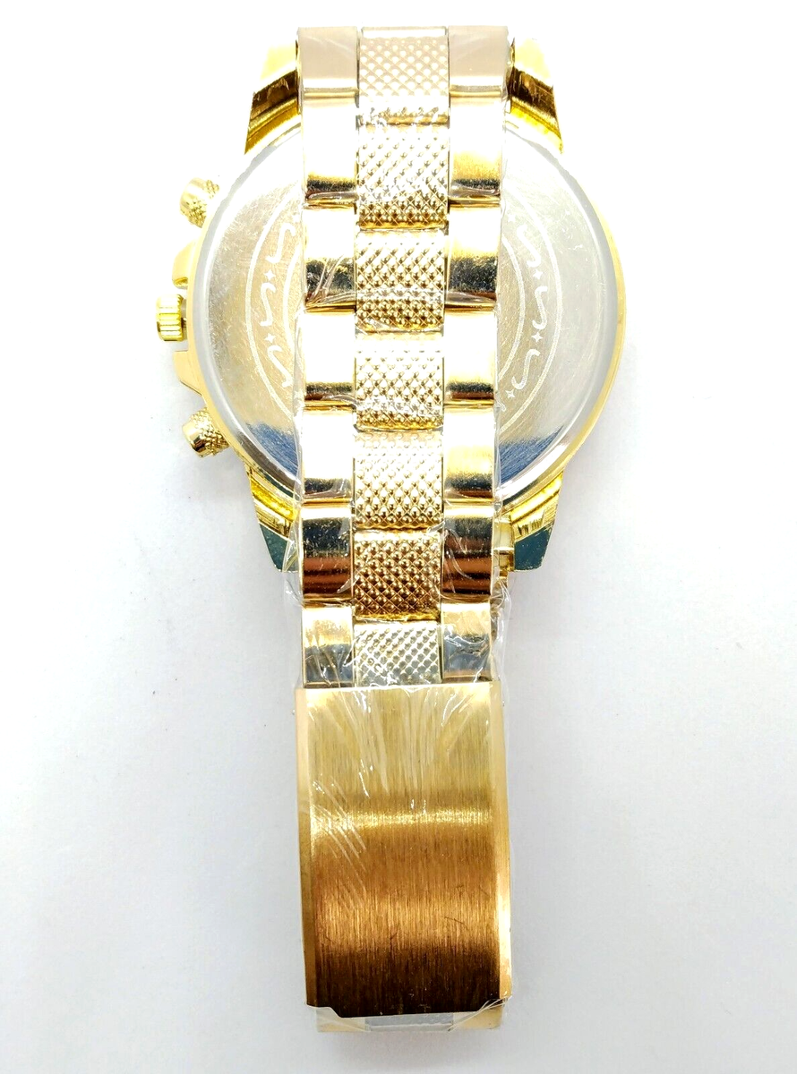GOLD ZHOWE WATCH Men's Golden Face Quartz Dial Analog Pointer