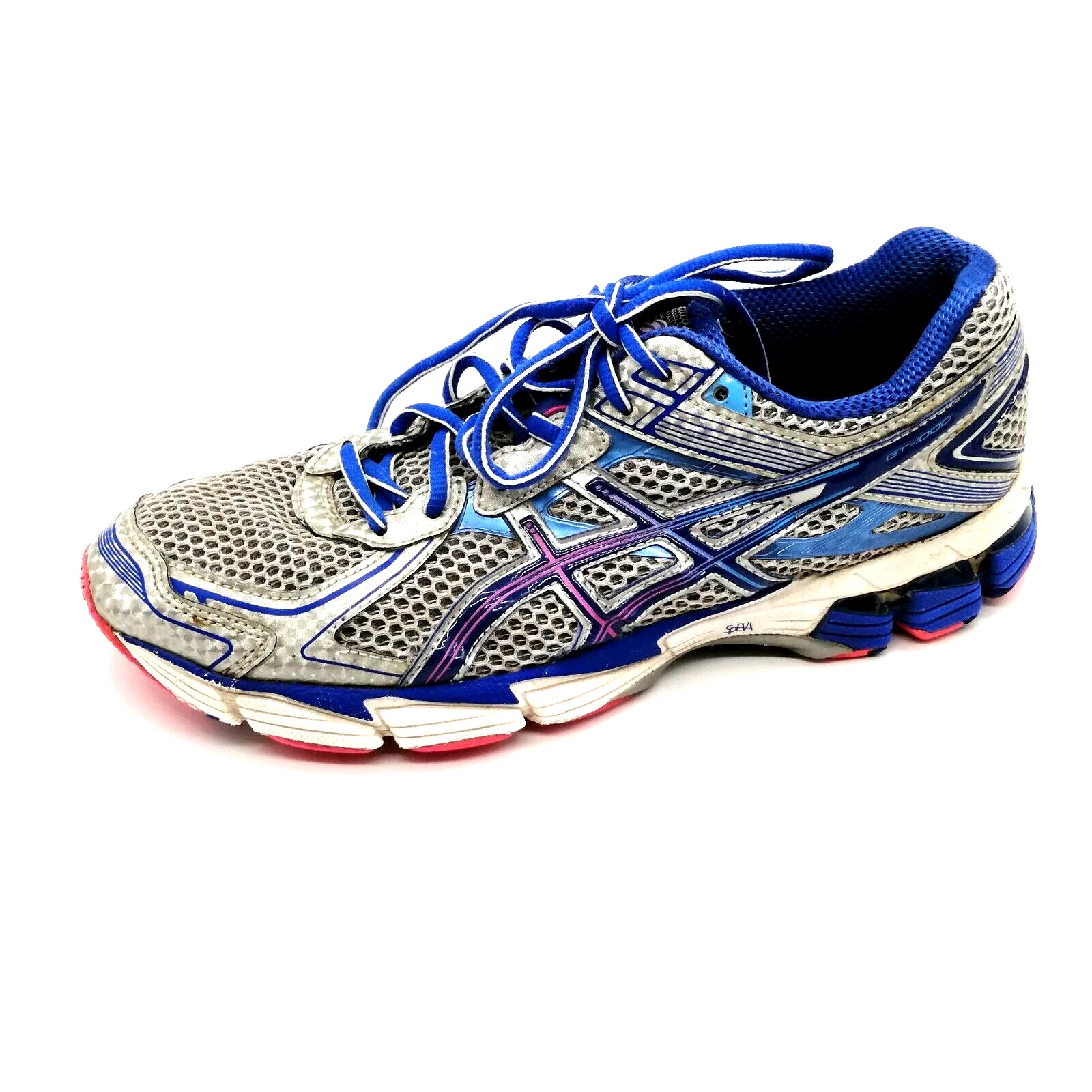 Sneaker da donna Asics argento finiture blu GT 1000 stringate punta rotonda top basso 8 5