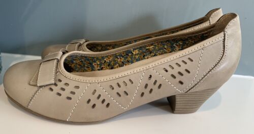 Chaussures femmes Remonte UK 6 extra large coupe H cuir court taupe porté une fois - Photo 1/7