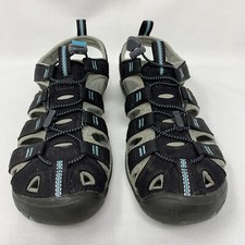 Keen - Kid's Size 7 Bungee Tie Sandal Black Grey w/blue accents Unisex