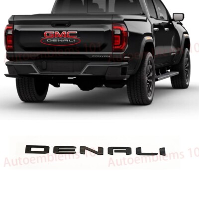 1PC Matte Black Rear Tailgate DENALI Letter Emblem Fit 2023-24 Canyon DENALI