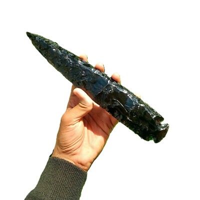 Black Obsidian Arrowhead Obsidian Spearhead Select Size 1'' to 14'' Agate Arrow.