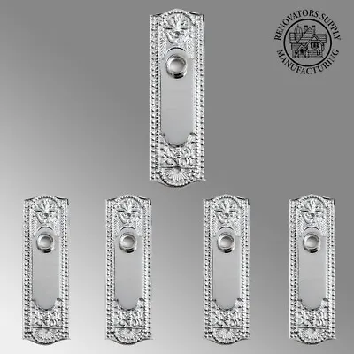 Buy Door Back Plate Chrome Solid Brass Beaded Without Keyhole 7 1/4 H Pack Of 4