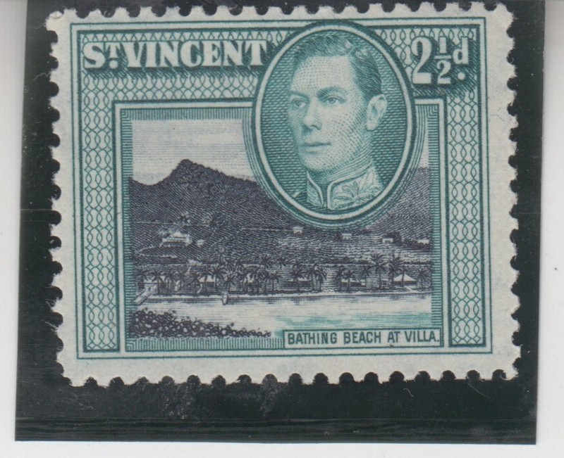 Saint Vincent & Grenadines 1938. KG VI. Bathing Beach at Villa. Sc# 145 MLH