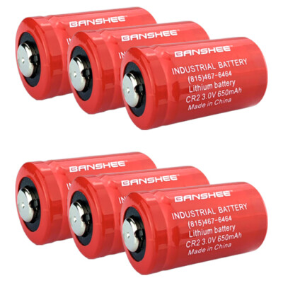 Banshee Replacement for CR2 650mAh (LiMNO2) Button Top Photo Battery  - 6 Pack