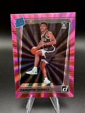 Cameron Thomas Rated Rookie Pink Laser Holo NBA Hoops Donruss 2021-2022 RC Nets