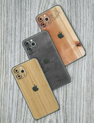 iPhone 7 8 X Pro Max XS 11 XR Schutzfolie Wrap Case Skin Aufkleber Sticker Holz
