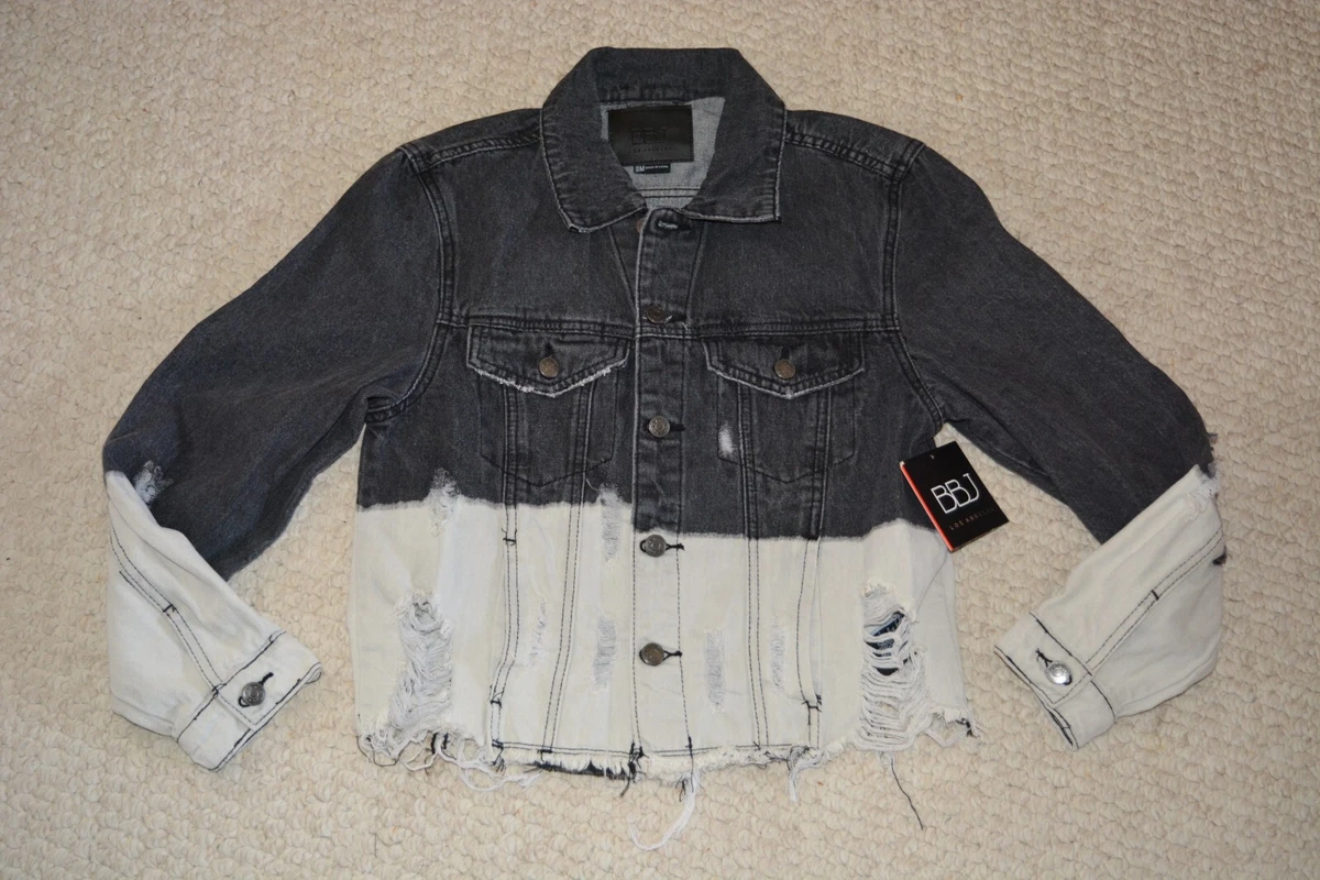 Bleached black denim clearance jacket
