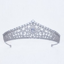 Luxury All CZ Cubic Zirconia Classical Queen Wedding Princess Tiara Crown