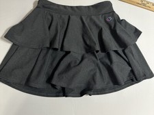 Champion Pleated Two Tier Athletic Skirt - Skort Logo Girls 10/12 Gray