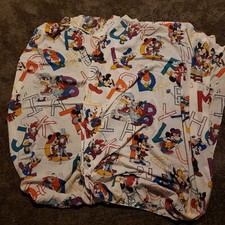 Vintage Dundee Mickey Mouse Walt Disney Alphabet Toddler Crib Sheet Set USA