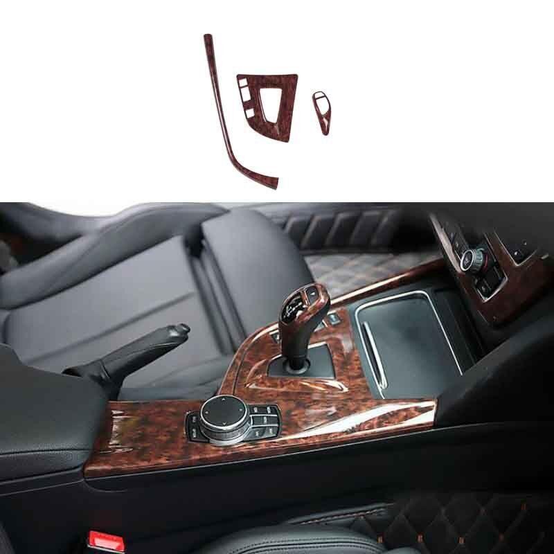 Wood Grain Gear Shift Frame Trim Central Console For BMW F30 F32