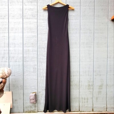 chinese dress ladies Isis Black Long Backless Cupro Jacquard Dress