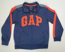 GAP Kids Boy Full Zip Sweater Fleece Jacket Navy Orang Athletic Wear Sz XL 12 