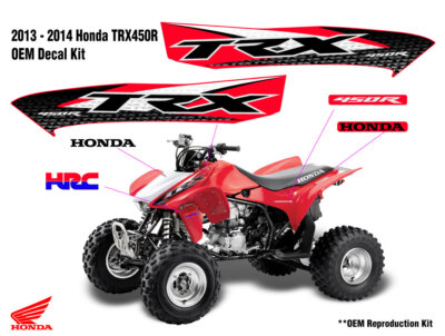 #ad 2013 2014 Honda TRX450R Decal Graphic Sticker OEM kit Plastic Kit Emblem Red 450 $49.99