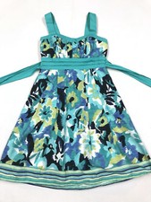 MY MICHELLE Dress Empire Waist Blue Abstract Floral Women's Juniors Size 3