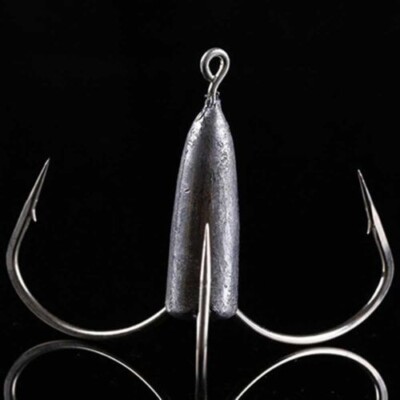 14 0 weighted treble hook 3 Pcs/Pack- 14/0 WEIGHTED TREBLE HOOKS FOR SNAGGING GATOR, CARP, CATFISH 3  HOOKS