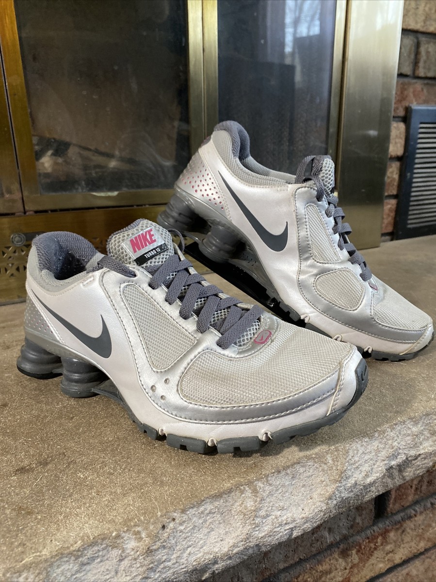 Nike Shox Turbo + 10 Gray Silver Pink 396051-004 Womens 8.5