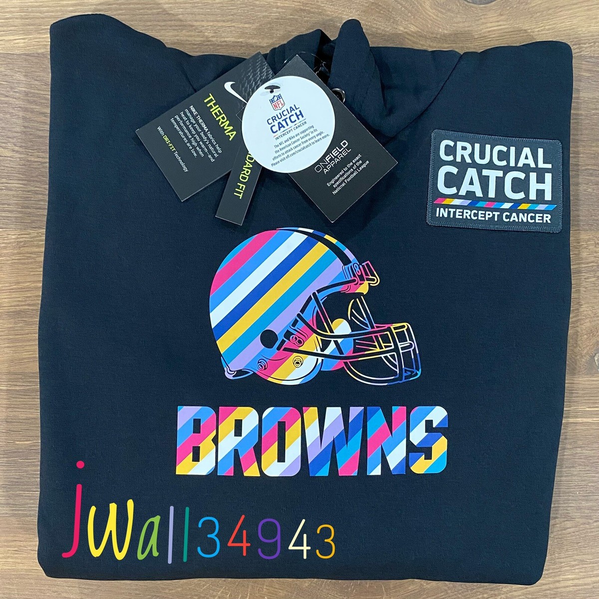 AUTHENTIC Nike Cleveland Browns Crucial Catch NFL Sideline Hoodie