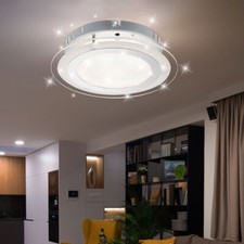 LED Chrom Decken Lampe Glas Sternen Himmel Tages Licht Gäste Zimmer Beleuchtung