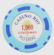 Casino Rio - Rio, Greece - DR 1,000 Drachmas Chip - c.1990s