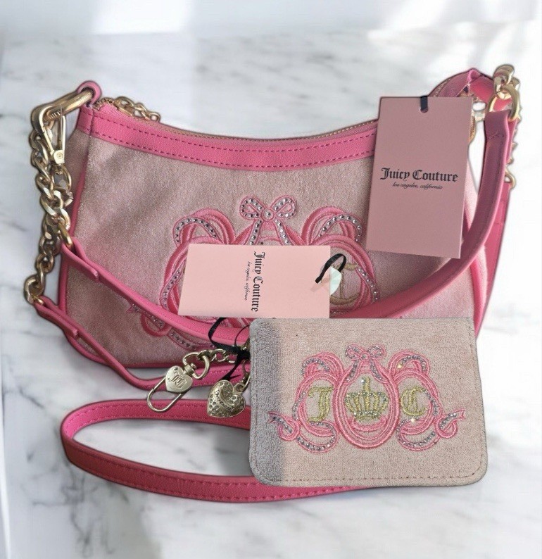 Juicy Couture ピンク ショルダーバッグ Juicy Couture Lovers Club Diamond Pink Lemonade Shoulder Bag