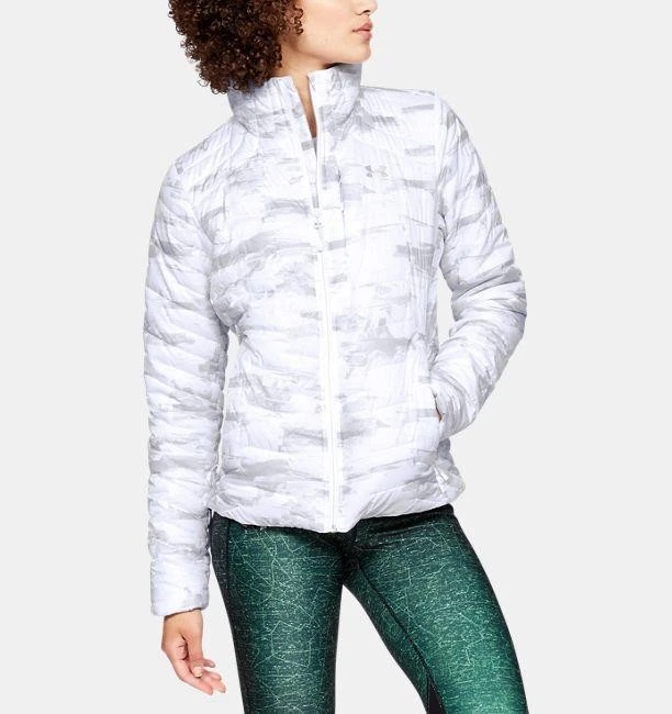 NEW UNDER ARMOUR COLDGEAR REACTOR JACKET Womens Medium White/Ghost Gray Camo
