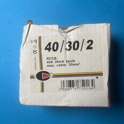 CGD 40 AMP 30mA DOPPELPOLIG RCCB RCD TYP AC CGD-40/30/2