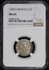 1938-D Buffalo Nickel NGC MS-65