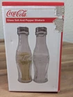 Coca-Cola Vintage Glass Bottle Salt and Pepper Shakers 5.75 Inches Tall