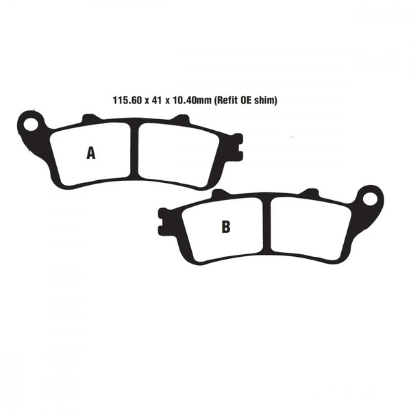 Bremsbelag EBC FA261 2V Hinten FüR Honda GL 1800 A Goldwing ABS Bj. 2001-2005-image