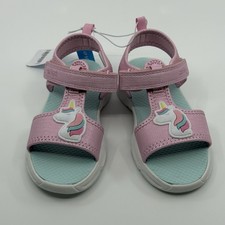 Carter s Girls Pink Unicorn Sandals Size 10 Light-Up Soles Hook Loop