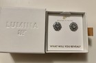 Bomb Party Lumina Earrings “Glossed By Moonlight “ Diamond CZ On Hematite