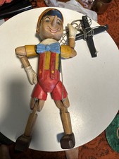 Vintage Wooden Carved Pinnochio Marionette Puppet 16” - Great Condition