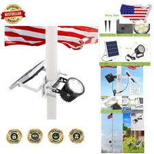Solar Flag Light Brightest 7 LED Cool White  Waterproof 500 Lumen