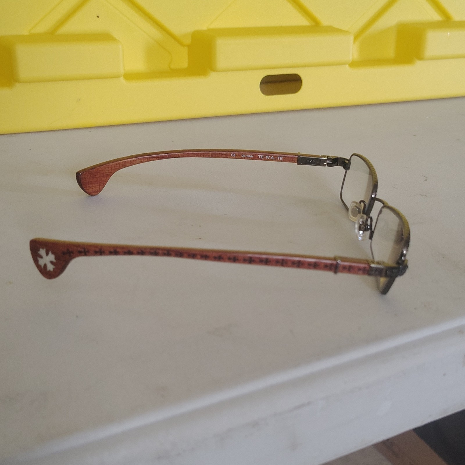 Chrome Hearts TE-WA-TE Brown Wood Metal Full Rim Eyeglasses Frames